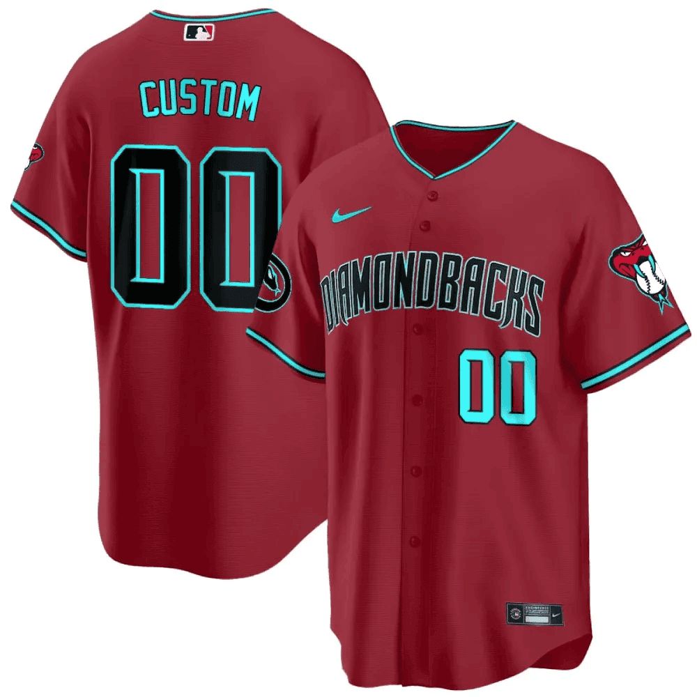 Men Arizona Diamondback Red Nike 2024 Cool Base Custom MLB Jersey-0
